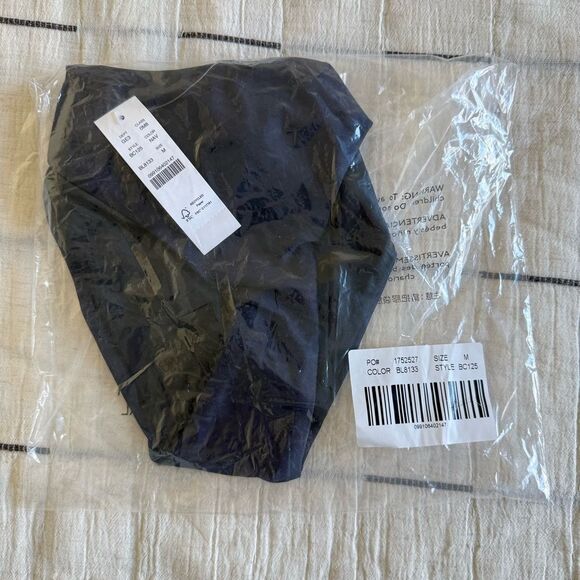 J. Crew Curved Waist Cheeky Bikini Bottom Navy Blue Size Medium NWT - Picture 7 of 11